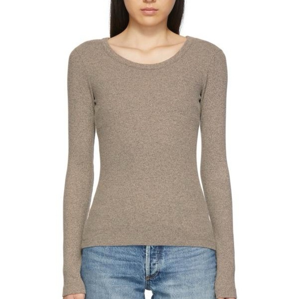 AGOLDE Maya Scoop Neck Long Sleeve in Granola Heather